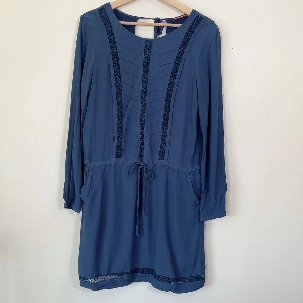 Comptoir Des Cotonniers Long Skeeve Waist Tie Dress